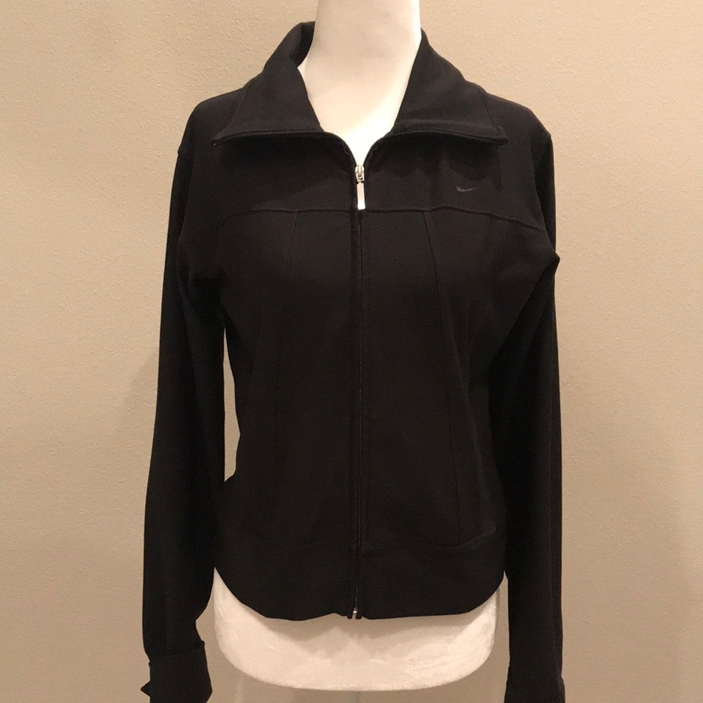 Nike Dri Fit Jacket ZIP Warm Up Black Crop Medium
